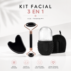 Kit Facial 3 en 1 Ice Therapy (Rodillo de Hielo + Gua Sha + Molde de Silicona Reutilizable)